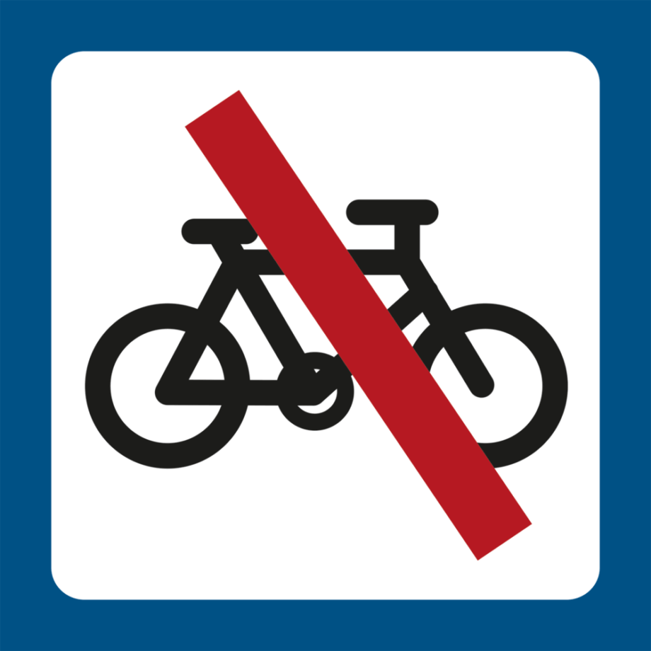 Cykel Forbudt Skilt i Plast - Sikkerhedssignal 100x100 cm