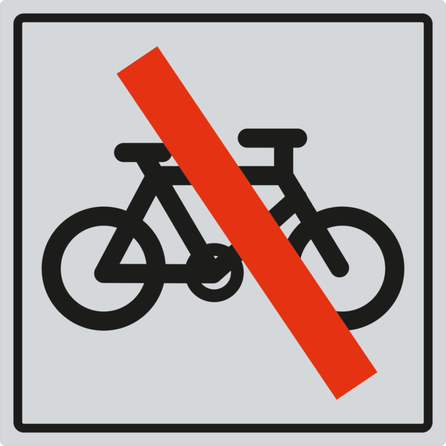 Cykel Forbudt Skilt i Rustfrit Stål - Jo Safety