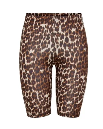 Beige Brun ONLY Cykelshorts Aria Leo - Fantastisk Print!