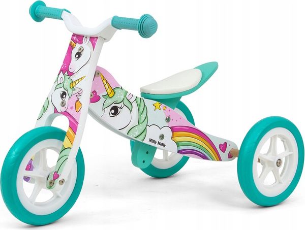 Milly Mally 2-i-1 Cross Country Cykel med Unicorn Design