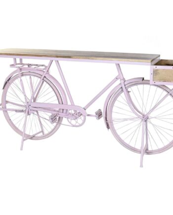 Konsol Cykel i Lyserød Jern og Mangotræ - Unik Indretning