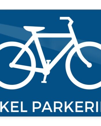 Cykelparkering Skilt 18x13 cm i Blå Aluminium