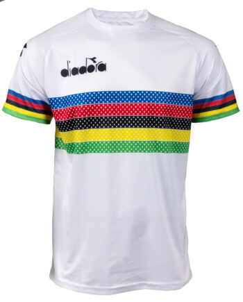 Diadora Børne Cykel T-shirt i Hvid med Striber
