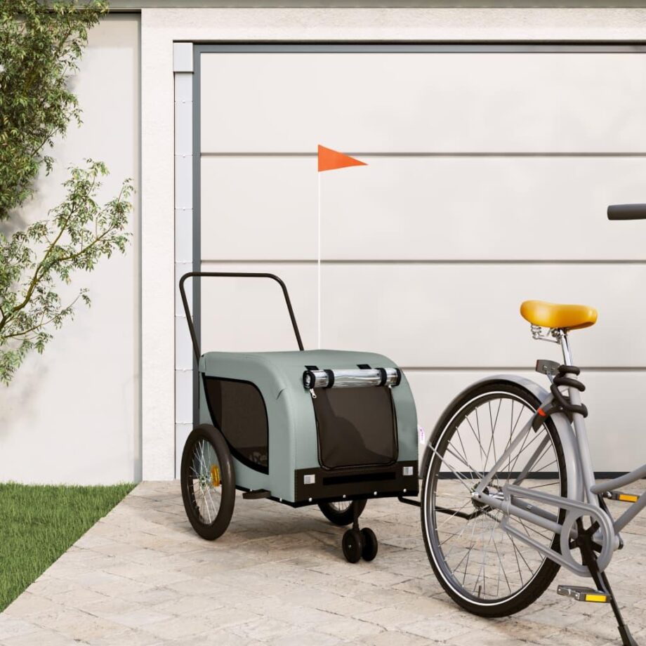 Praktisk Sort Hundetrailer til Cykel i Oxfordstof