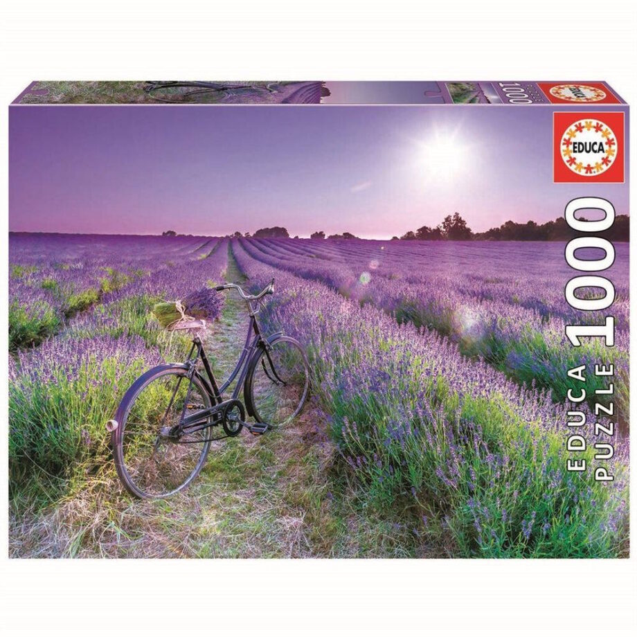 Puslespil: Cykel i Lavendelmark - 1000 Brikker