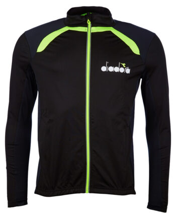 Diadora Cykeltrøje Sort med Gule Detaljer - Black Friday Tilbud