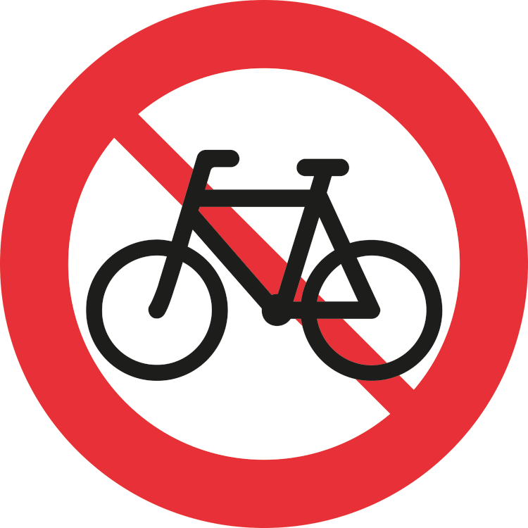 Reflekterende Forbudsskilt for Ikke-Registreringspligtige Cykler