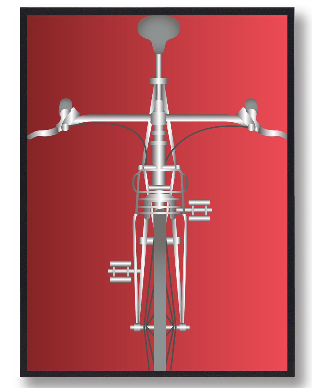 Dannebrogsflag Cykelplakat - Størrelse 15x21 cm