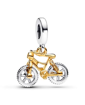 Pandora Cykel Charm i Sølv med Forgyldte Detaljer