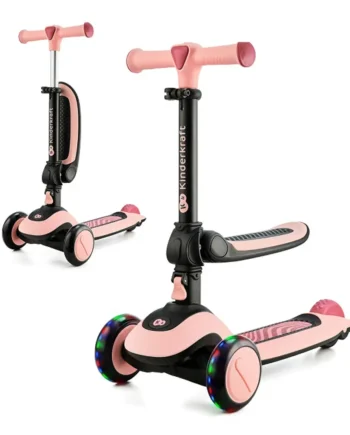 Halley 2-i-1 Cykel og Trehjulet Løbehjul - Lyserød