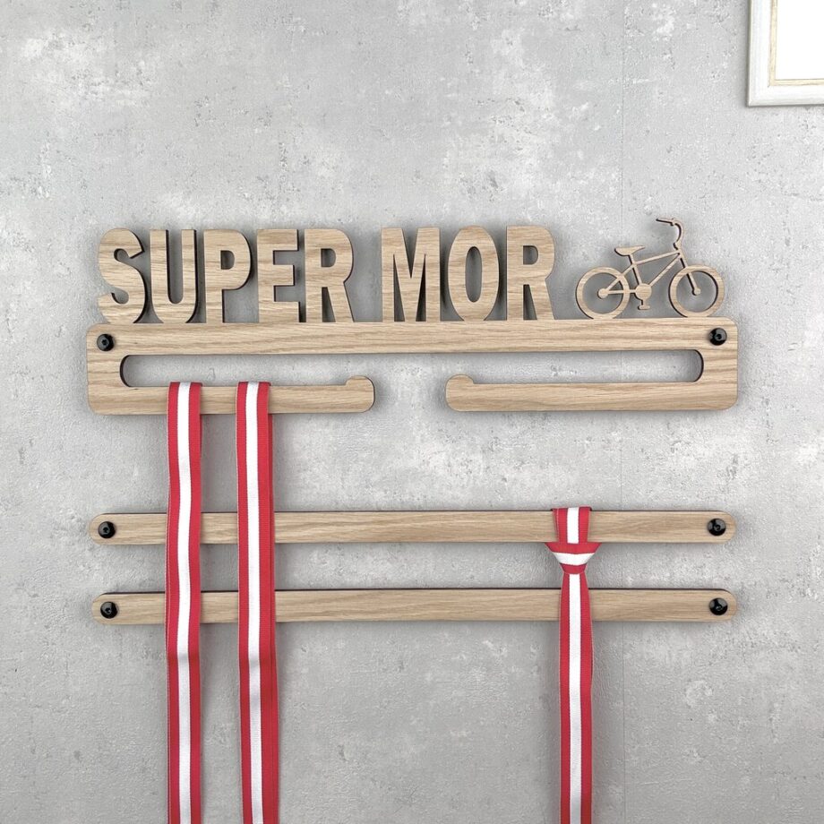 Personlig Medaljeholder med Cykel - Perfekt til Børn