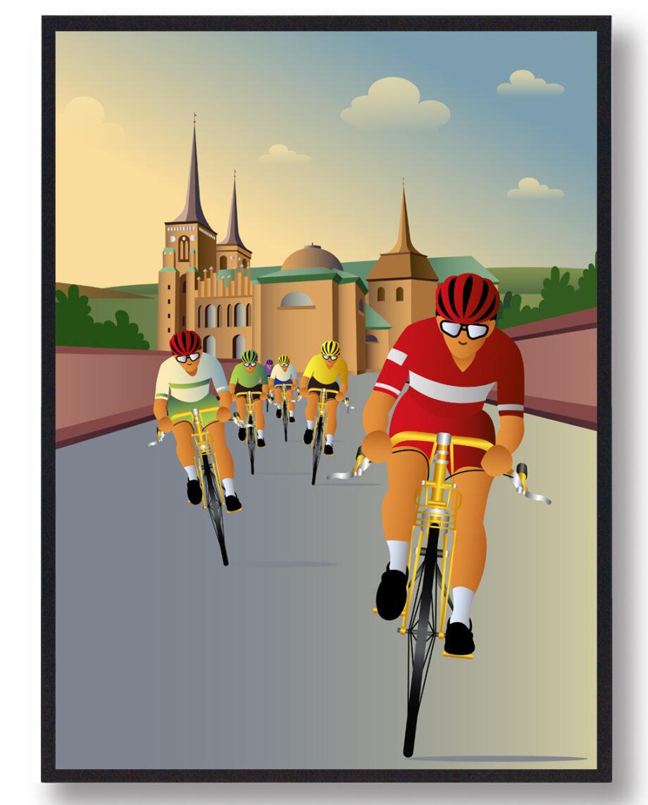 Cykelplakat Roskilde - A4 Plakat til Cykelsporten