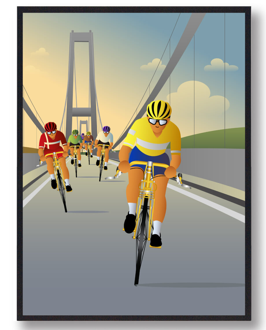 Cykelplakat med Storebæltsbroen - Tour de France Tema