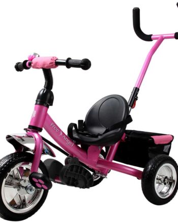 Lyserød Trehjulet Cykel til Børn med Skubbestang - Deuba