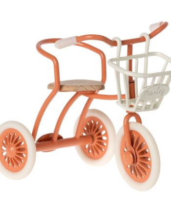 Sød hvid cykelkurv til Maileg trehjulet cykel