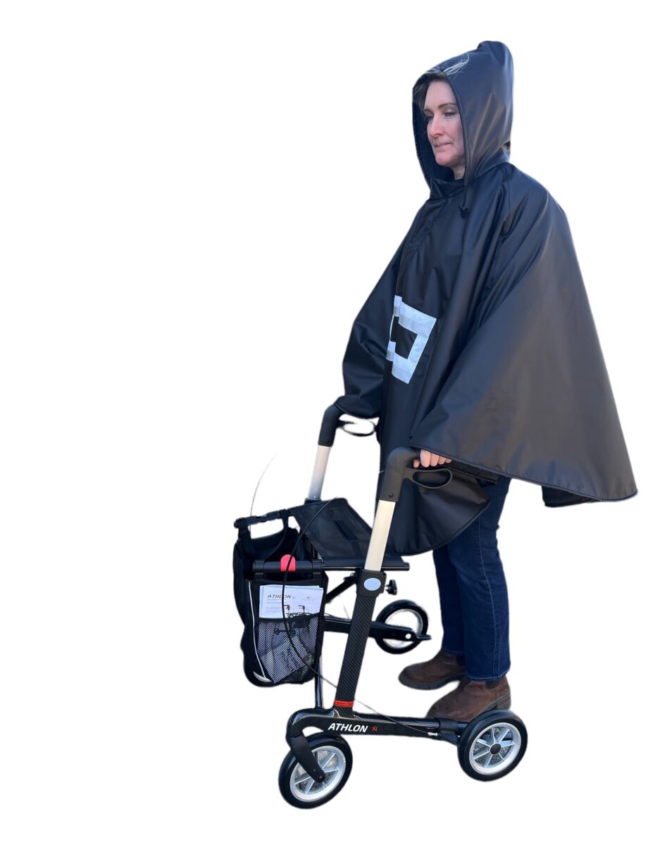 Sport Poncho i Fleece med Blød Foring til Rollator og Cykel