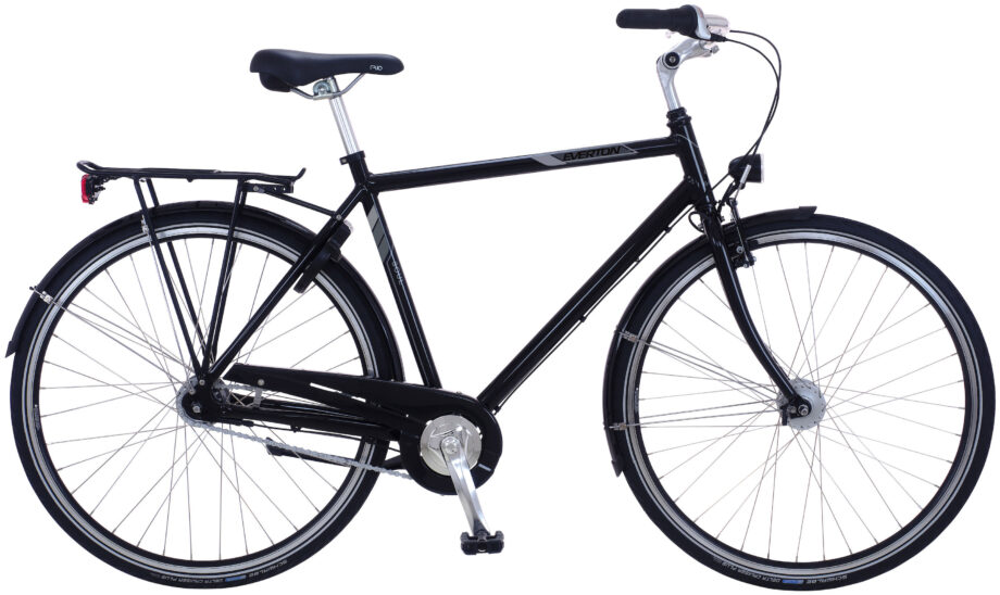 Klassisk Sort Cykel med Lås og Bagagebærer - Everton Soul